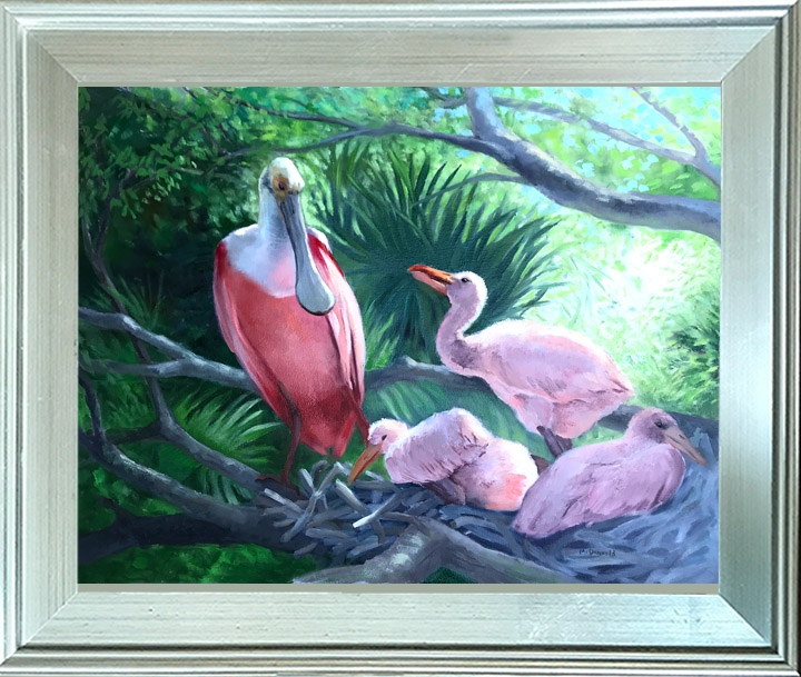 Click here to view Roseated Spoonbills  (Where's Mom) by Rebecca McDannold